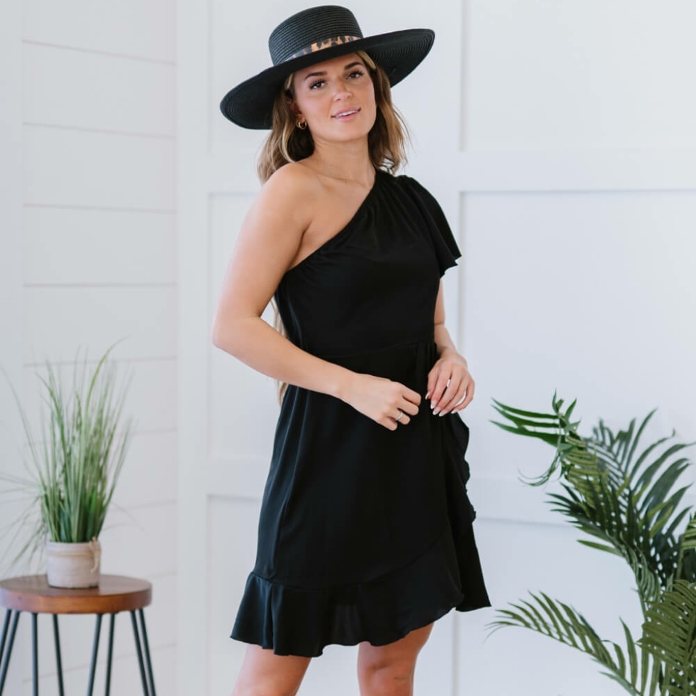 Yours Truly One-Shoulder Dress